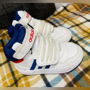 Adidas Kids White and Navy Sneakers